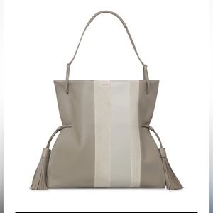AllSaints Casey Calfskin Leather & Suede Hobo Bag.